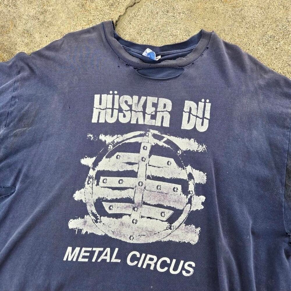 Vtg 90s HUSKER DU Metal Circus Album Cover Distressed Punk Band T Shirt XXL - Picture 3 of 6